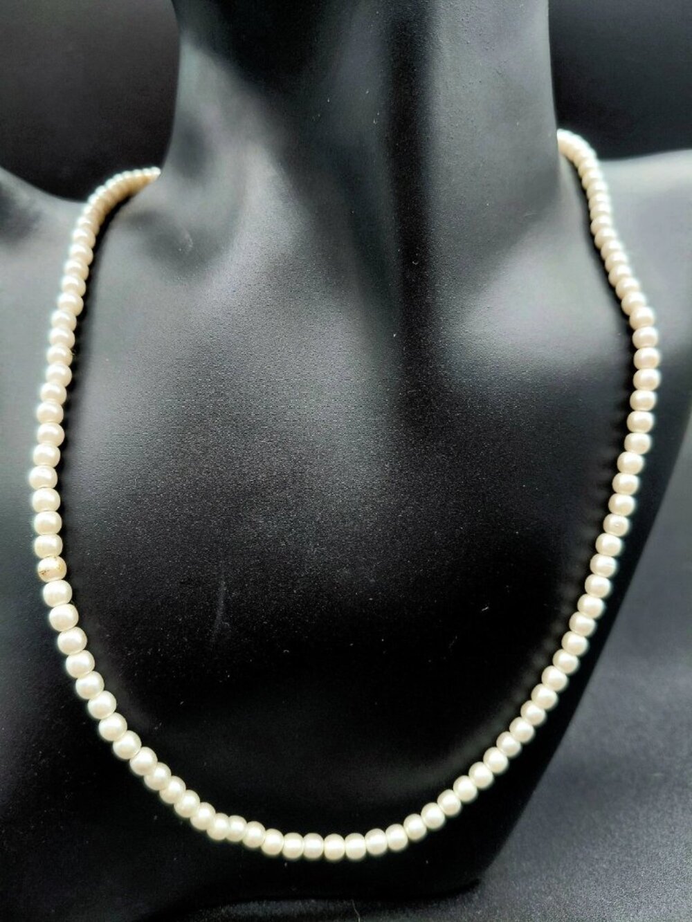 Faux Pearl Necklace 18" Princess Length Silver Tone Costume Fashion Jewelry